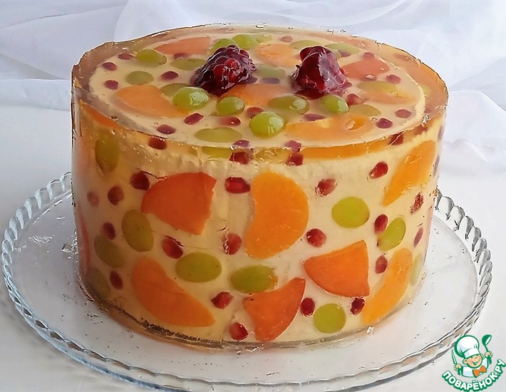 фруктово желейный торт