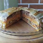 Блинный пирог с говядиной