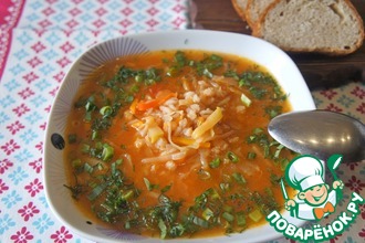 Рецепт: Постный томатный суп с перловкой