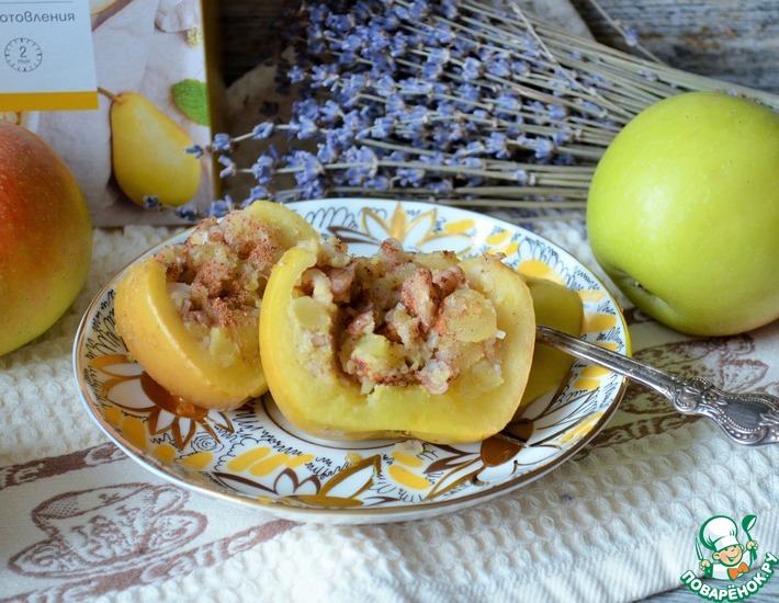 Рецепт: Яблоки с пшённо-рисовыми хлопьями