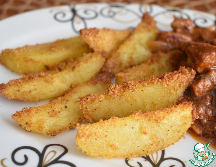Рецепт: Картофельные дольки в панировке