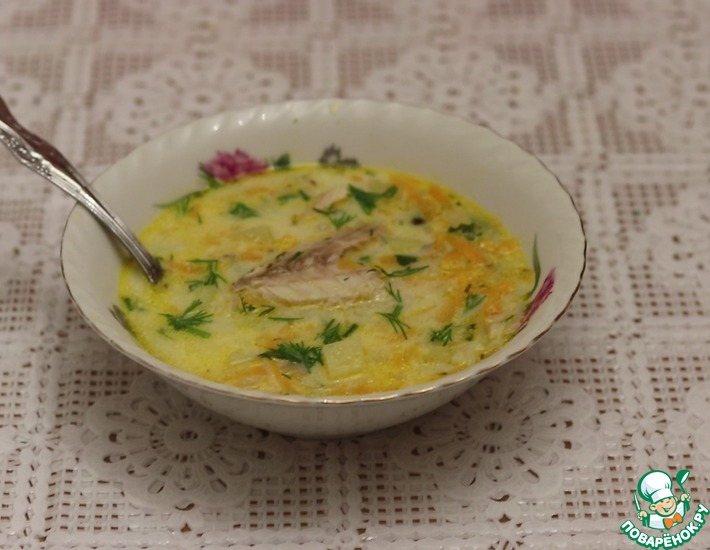 Рецепт: Суп из скумбрии с рисом