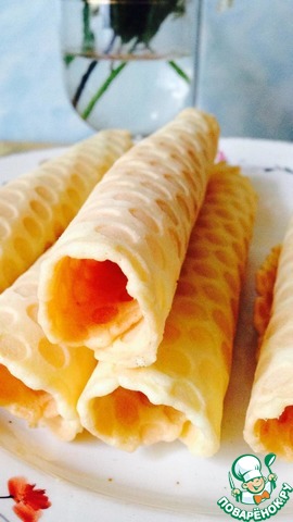 Вафельные трубочки на растительном масле – кулинарный рецепт