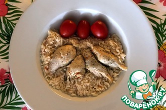 Рецепт: Сваренный рис на томатно-курином бульоне