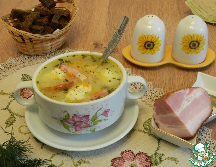 Рецепт: Суп с капустными галушками