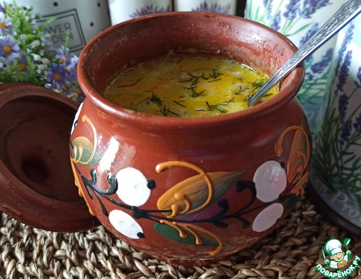 Рецепт: Молочно-грибной суп с кабачком