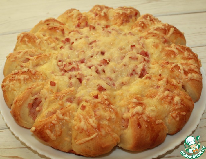 Пирог с ветчиной и сыром — рецепт с фото