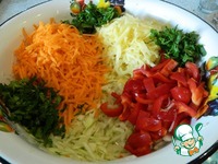 Запеканка капустная с картофелем, перцем и морковью ингредиенты