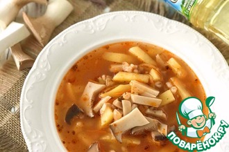 Рецепт: Пикантный суп из грибов эрингов
