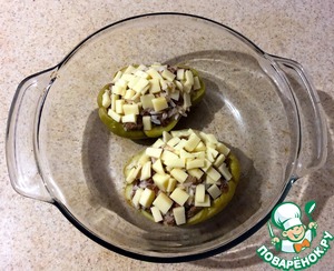 Чайот, фаршированный куриной печенью и рисом