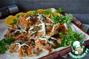 Свинина с грибами и морковью по-русски