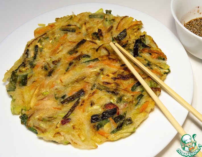 Рецепт: Постный овощной блин по-корейски