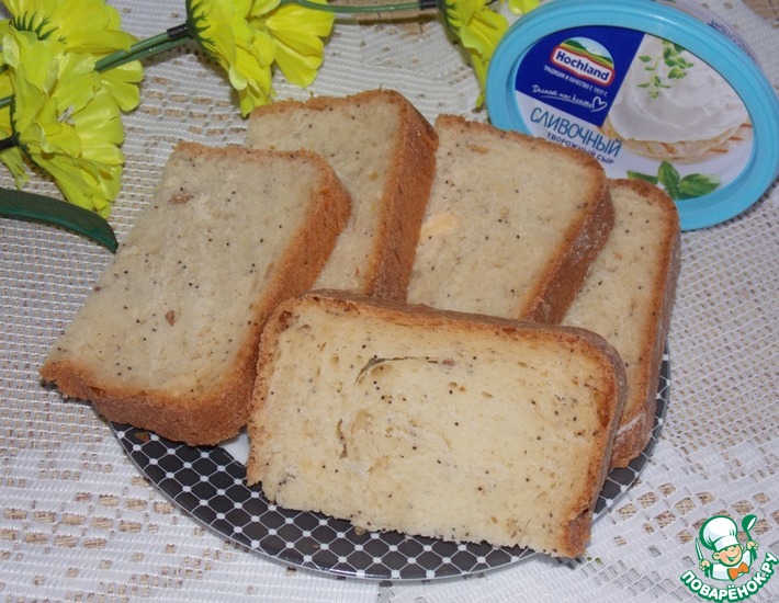 Рецепт: Хлеб сладкий с творожным сыром