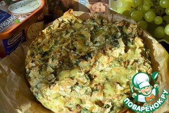 Рецепт: Сырный пирог из лаваша с жареным луком