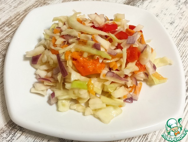 Салат из капусты болгарского перца лука моркови рецепт с фото пошагово
