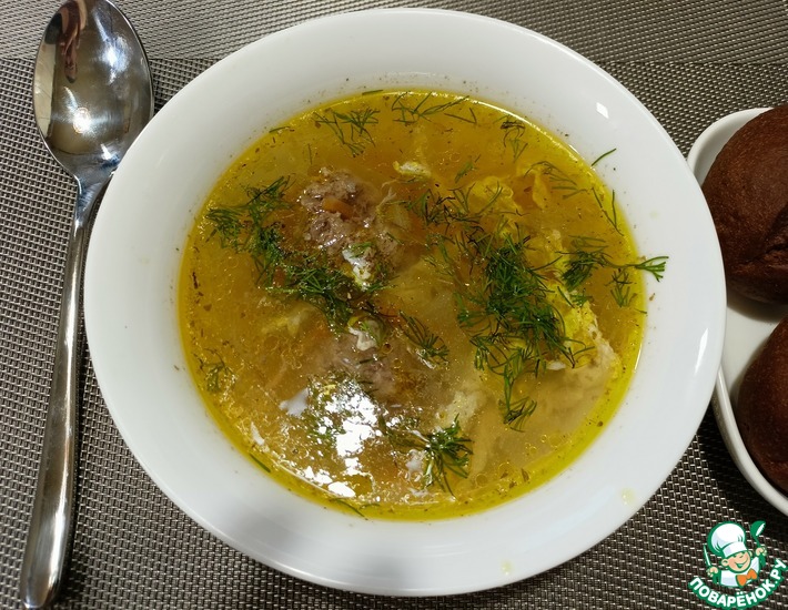 Рецепт: Кудрявый суп с фрикадельками