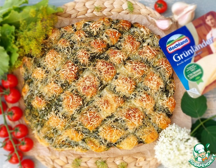 Рецепт: Пирог с вялеными томатами и зеленью