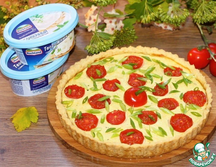 Рецепт: Фермерский пирог с зеленью и помидорами