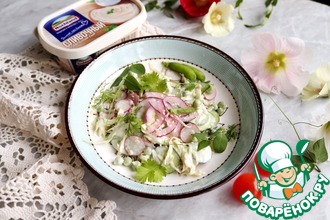 Рецепт: Овощной салат Летний с сырной заправкой