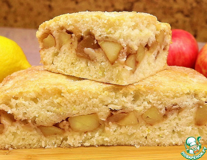 Рецепт: Пирог постный с яблоками