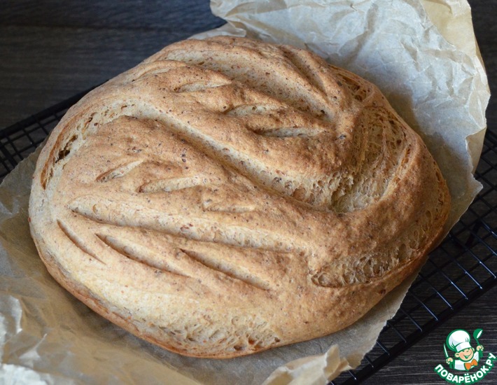 Рецепт: Ржано-пшеничный хлеб с творогом