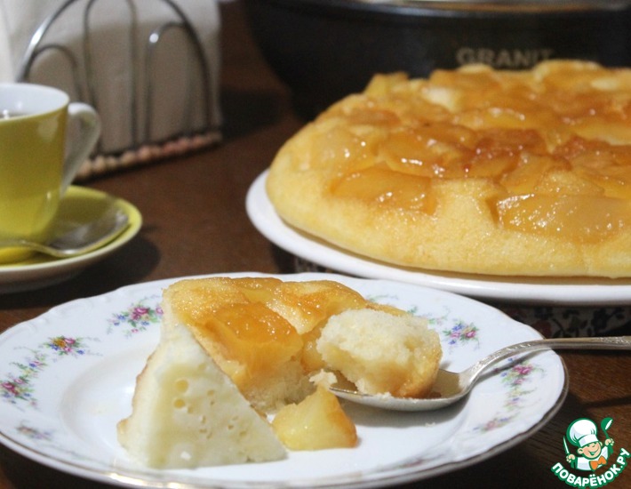 Рецепт: Яблочный пирог с карамелью на сковороде