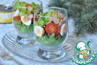 Рецепт: Порционный салат с тунцом