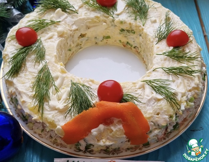 Рецепт: Новогодний салат из индейки