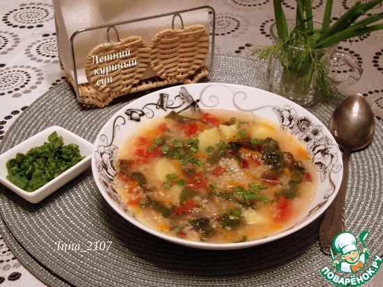 Летний куриный суп
