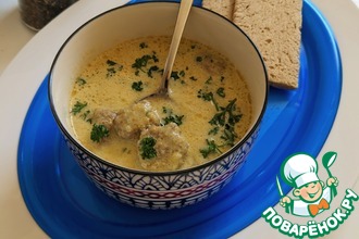 Рецепт: Суп из кольраби с ленивыми фрикадельками