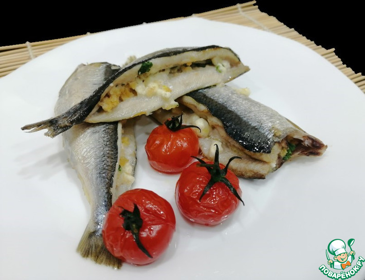 Салака или сардина фаршированная брынзой – кулинарный рецепт