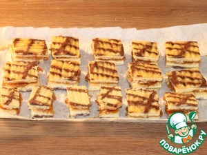 Полосатое пирожное с вареной сгущенкой