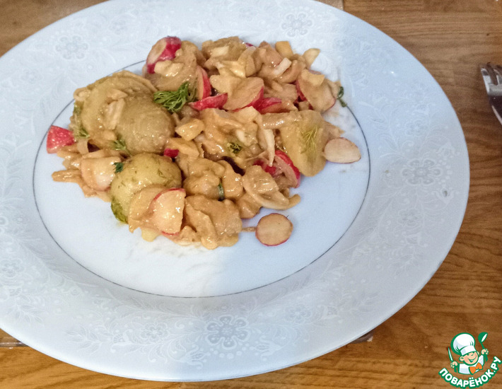 Острый картофельный салат с арахисовым иаслом