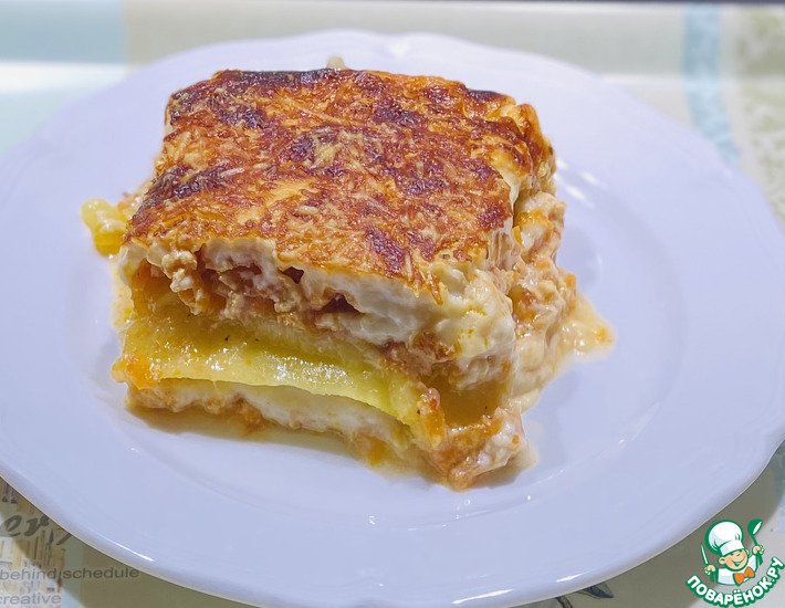 Кабачковая лазанья с фаршем и соусом бешамель Кабачковая лазанья с фаршем и соусом бешамель