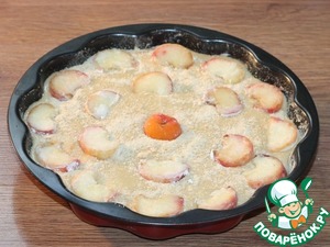 Пирог на кефире с персиками Пирог на кефире с персиками