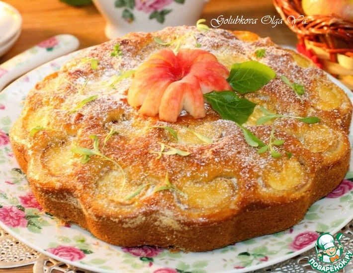 Пирог на кефире с персиками Пирог на кефире с персиками