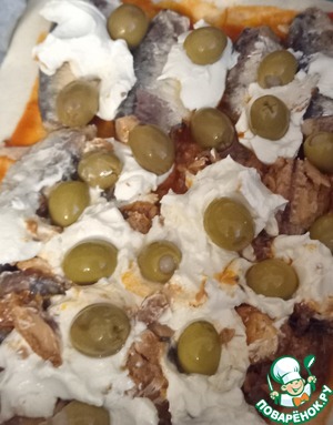 Маргарита из сардин и оливок Маргарита из сардин и оливок