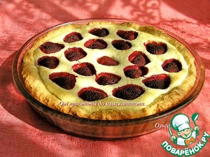 Творожный пирог с клубникой Творожный пирог с клубникой