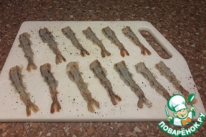 Тигровые креветки в темпуре и фритюре