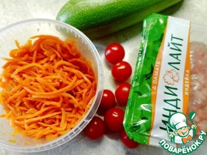 Салат с купатами и острой морковью Салат с купатами и острой морковью