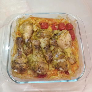 Куриные ножки, запеченные в рукаве, с рисом и овощами Куриные ножки, запеченные в рукаве, с рисом и овощами