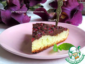 Шоколадно-творожный пирог с брусникой, миндалём Шоколадно-творожный пирог с брусникой, миндалём