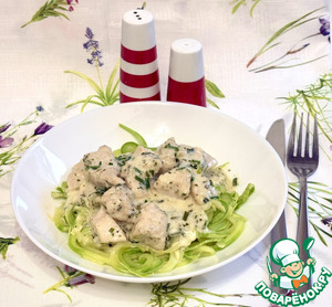 Спагетти из цуккини с курицей Спагетти из цуккини с курицей