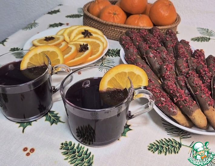 Хрустящие палочки с клюквой к глинтвейну