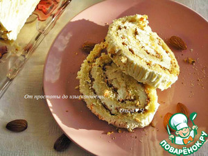 Рулет на сгущёнке с миндалём Рулет на сгущёнке с миндалём