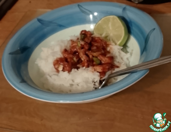 Рецепт: Креветки с зелёным луком "Ода Ямайке"