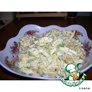 Рецепт Салат с кальмарами и кукурузой