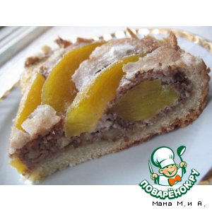 Рецепт Персиковый пирог с ореховым кремом