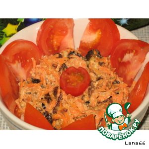 Рецепт Салат из моркови с орехами и черносливом