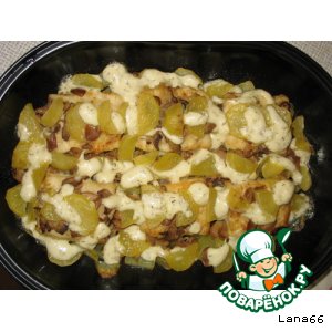 Рецепт Филе окуня запеченое с картофелем и грибами